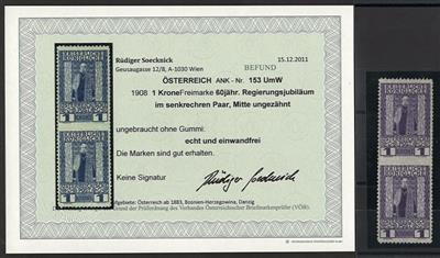 (*) - Österr. Nr. 153UmW (senkrechtes Paar, - Briefmarken