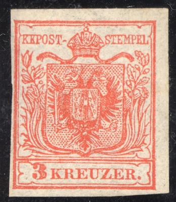 * - Österr. Nr. 3 H Ia zinnoberrot, - Stamps