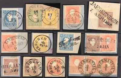 Briefstück - Österr. - Abstempelungen auf Ausgabe 1858 Schlesien, - Stamps