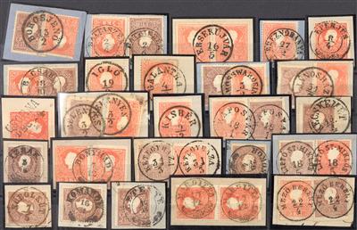 Briefstück - Österr. - Abstempelungen auf Ausgabe 1858 Ungarn, - Stamps