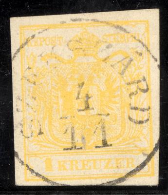 gestempelt - Österr. Nr. 1M zitronenegelb, - Briefmarken