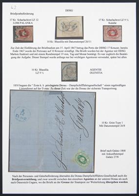 Poststück/Briefstück/**/*/gestempelt - Reichh. Ausstellungssammlung "Die Donau - eine völkerverbindende Wasserstrasse", - Briefmarken