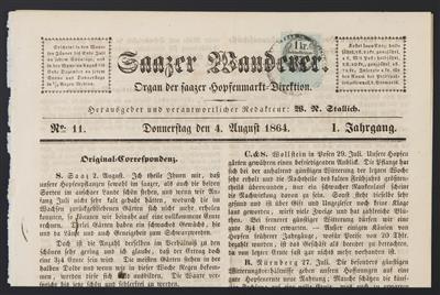 Poststück - Österr. 1864 - Ankündigungs-Stempelmarke - Známky