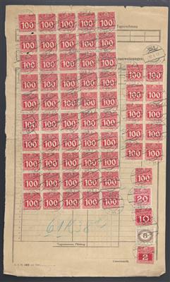 Poststück - Österr. 1911 - Verrechnungsbogen - Francobolli