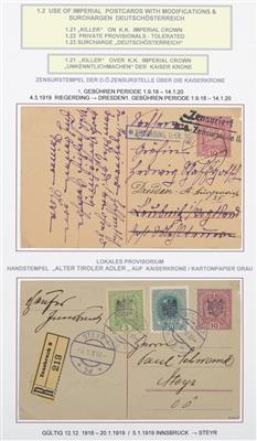 Poststück - Österr. I. Rep., - Briefmarken