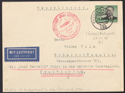 Poststück - " Ostmark" 1938 Zeppelin Sudetenland Fahrt, - Stamps