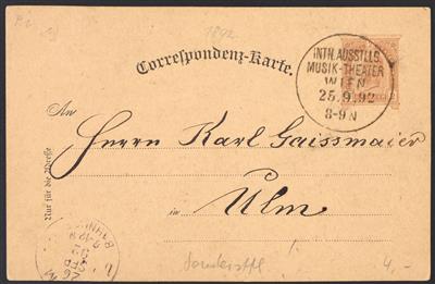 Poststück - Sonderstpl.- Sammlung Österr. Monarchie ab 1892 - meist auf Anlaß bezogene Farbkarten u. gelaufen, - Briefmarken