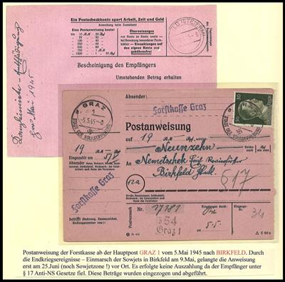 Poststück - Steiermark 1945 ca. 50 Belege, - Briefmarken