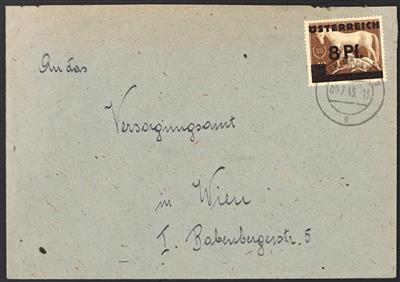 Poststück - Wien - Mödling 1945 phil. Dokumentation mit ca. 30 Belegen, - Známky