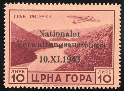 ** - D. Bes. WK II - Montenegro Nr. 19 (Nationaler Verwaltungsausschuss 1943), - Briefmarken