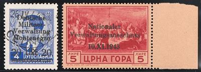 **/gestempelt/Briefstück/(*) - D. Bes. WK II - Sammlung Montenegro u.a. mit Nr. 1/9 gestempelt gepr. Krischke, - Briefmarken