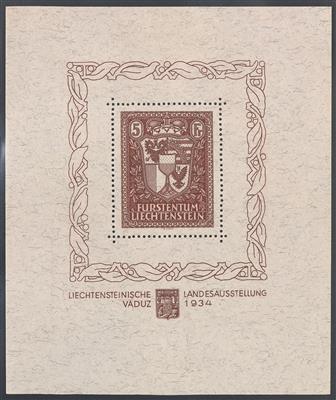 **/*/gestempelt/Poststück - Sammlung Liechtenstein 1912/1973 u.a. mit Bl. Nr. 1 ** (Prüfungsattest Reinhardt), - Briefmarken