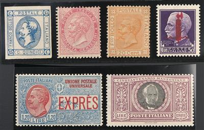 */** - Sehr schöne Sammlung  Italien Ausg. 1861/1960 u. vielen kpl. Sätzen, - Stamps