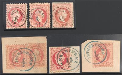 Briefstück/gestempelt - Österr. Monarchie - Ausg. 1867 - Partie Abstempelungen und Entwertungen Niederösterreich (NÖ), - Stamps