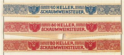 Briefstück/*/(*) - Österr. - Spezialsammlung Schaumweinund Fruchtschaumweinsteuermarken u.a. mit Ausg. 1922, - Francobolli