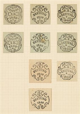 Briefstück - Reichh. Sammlung Signetten Österr. Monarchie der 1820er bis ca. 1850 u.a. mit Zeitungsstempel, - Stamps