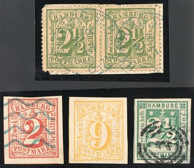 gestempelt/Briefstück/(*) - altd. Staaten - Kl. Sammlung Hamburg, - Stamps