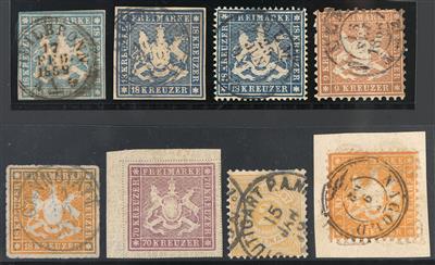 gestempelt/*/(*)/Briefstück - altd. Staaten - Sammlung Württemberg incl. Dienst, - Briefmarken