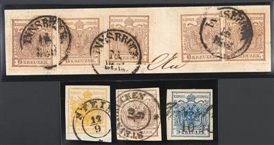 gestempelt/Briefstück/Poststück - Österr. Ausg. 1850 - Spezialsammlung Plattenfehler, - Briefmarken