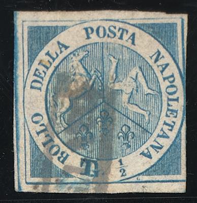 gestempelt - Neapel Nr. 8 (Trinacria) rechts äußere Randlinie tlw. getroffen sonst vollrdgs farbtiefes sehr schönes Stück, - Briefmarken