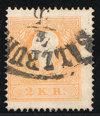 gestempelt - Österr. Monarchie Ausg. 1858 Nr. 10IIe orange mit kräftig öligem Teilstempel "SALZBURG 4/5", - Francobolli