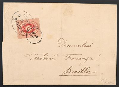 Poststück - DDSG Nr. 1A auf Faltbrief von PIQUET (Bechet) nach Braila vom 29.5. 1866, - Francobolli