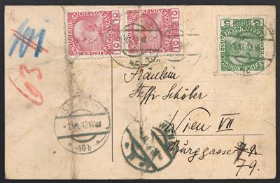 Poststück - Neubau meist Ausg. 1908 - 9 Rohrpostbelege, - Briefmarken