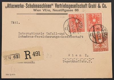 Poststück - Neubau über 20 Belege mit Wappenfrankaturen 1945, - Známky