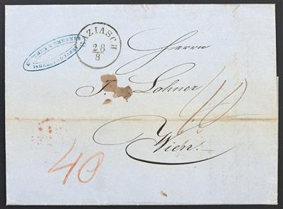 Poststück - Österr. Levante - "BAZIASCH 28/8" - Einkreisstempel auf Faltbrief nach Wien aus 1861, - Francobolli