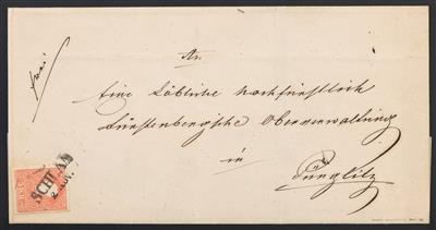 Poststück - Österr. Nr. 13 II auf Faltbriefhülle vom 2. November 1858, - Známky