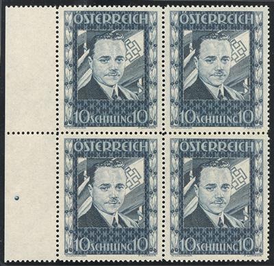 ** - Österr. 10 S. Dollfuß postfr. li. PrachtrandViererbl. mit - Briefmarken