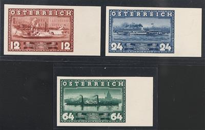 ** - Österr. "100 Jahre DDSG" ungezähnte Prachtstücke (ANK. Nr. 639/641 U) postfr., - Známky