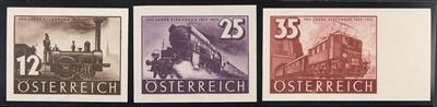 ** - Österr. "100 Jahre Eisenbahn" ungezähnte postfr. Prachtstücke (ANK. Nr. 646/648 U), - Briefmarken