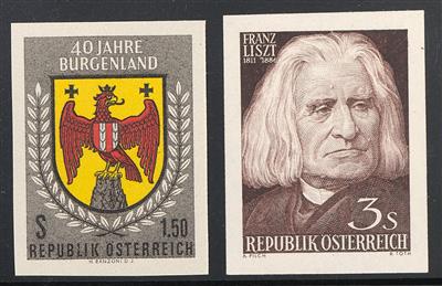 ** - Österr.   ANK. Nr. 1140 U (Burgenland) u. 1141 U (Liszt) ungezähnte postfr. Prachtstücke, - Stamps