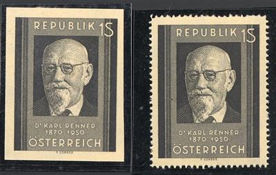 ** - Österr.   ANK. Nr. 976 U (Dr. Renner-Gedenkm.) ungezähntes - Stamps