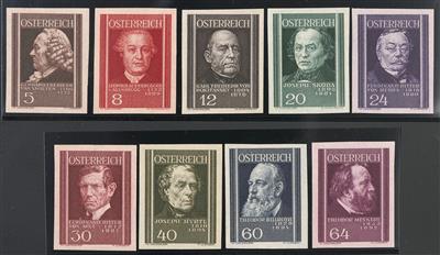 * - Österr. Ärzte kpl. ungezähnt (ANK. Nr. 649/657 U) vorzügl. nachgumm., - Stamps