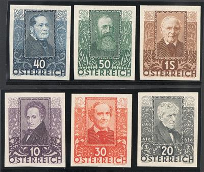 * - Österr. Dichter ungezähnt (ANK. Nr. 524/529 U) nachgumm.(6) F - Stamps