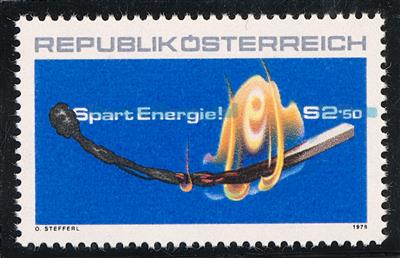 ** - Österr. Nr. 1653V (Spart Energie 1979 mit STARK VERSCHOBENEM BLAUDRUCK DER INSCHRIFT), - Francobolli