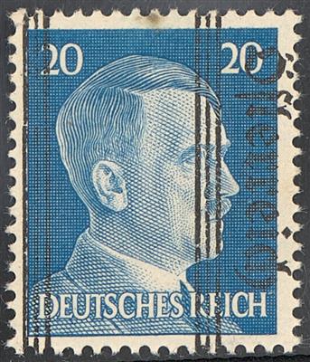 ** - Österr. Nr. 684 (20 Pfg.) kopfstehender Aufdruck, - Briefmarken