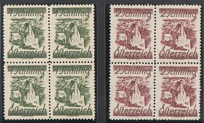 ** - Österr. Ziffern-Serie kpl. im postfr. PrachtViererbl., - Briefmarken