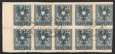 Briefstück - Österr. 1945 - 4 Rpfg. Wappen in Einheit zu 10 Stück, - Briefmarken