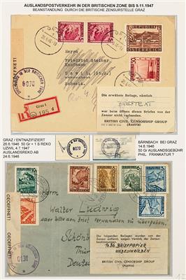 Poststück - Britische Zensur in Österr. 2 Auslandsbriefe - Briefmarken