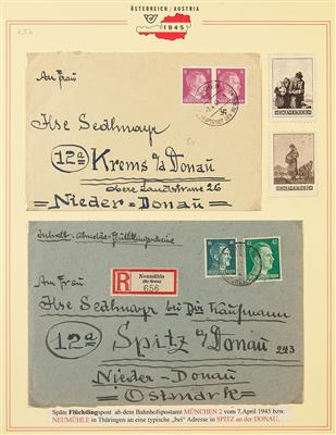 Poststück - Flüchtlingspost 1945 von Bayern in die Ostmark (Österreich), - Briefmarken