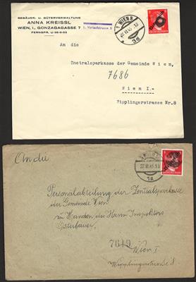 Poststück - Österr. 1945 - 9 Ortsbrfe. mit - Briefmarken