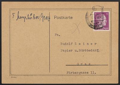 Poststück - Österr. Grazer Aushilfsausg. 12 Pfg. + 12 Pfg. I. Wiener - Briefmarken