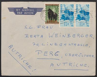 Poststück - Österreich Sanitätseinsatz der UNO im Kongo Brief eines Arztes aus Leopoldville, - Briefmarken