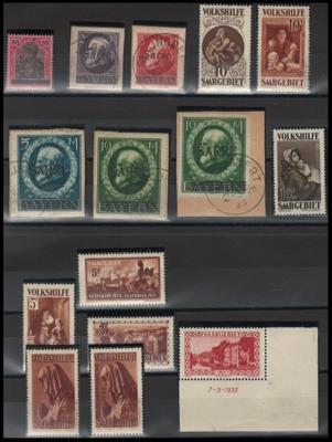 */**/gestempelt - Sammlung Saargebiet u.a. Nr. 16 * gepr. Burger, - Briefmarken