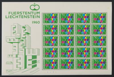 ** - Liechtenstein Nr. 398 (Europam. 1960 Bienenwabe) in  postfr. Origig.- Bgn. 20 Stück   ANK. 2.000.- , - Známky