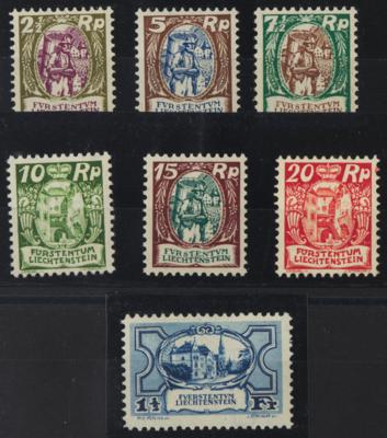 ** - Liechtenstein Nr. 65/71 (Freim. 1925/27) postfr. einwandfrei, - Francobolli