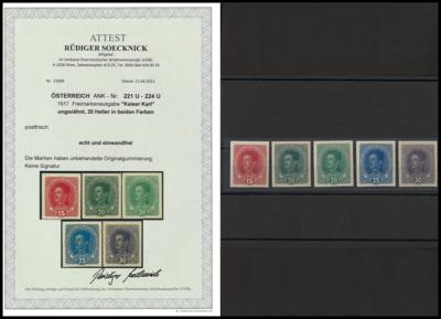 ** - Österr. Nr. 221U/24U (Freimarkenausgabe Kaiser Karl UNGEZÄHNT, - Stamps